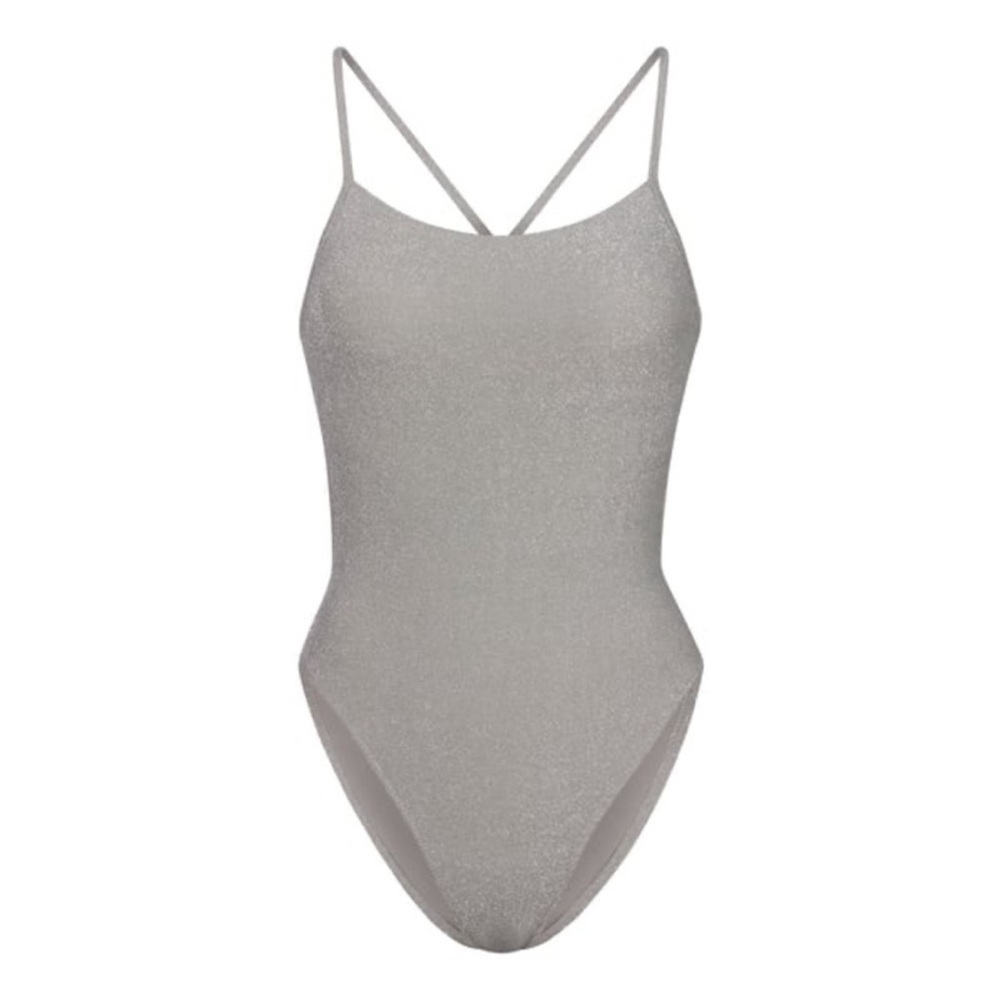 SKIMS Glitter Swim Monokini, Nickel, NWT, 4X